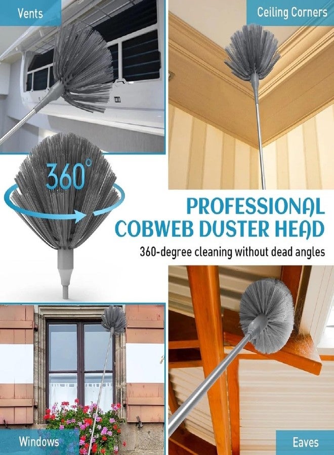 Hasselt 100-Inch Extendable Cobweb Duster with Telescoping Pole - Washable Microfiber & Bendable Head for Ceiling Fans, High Ceilings, Corners, Spider Webs, and Dust Removal Anti-Scratch Cleaning Brush - Image 5